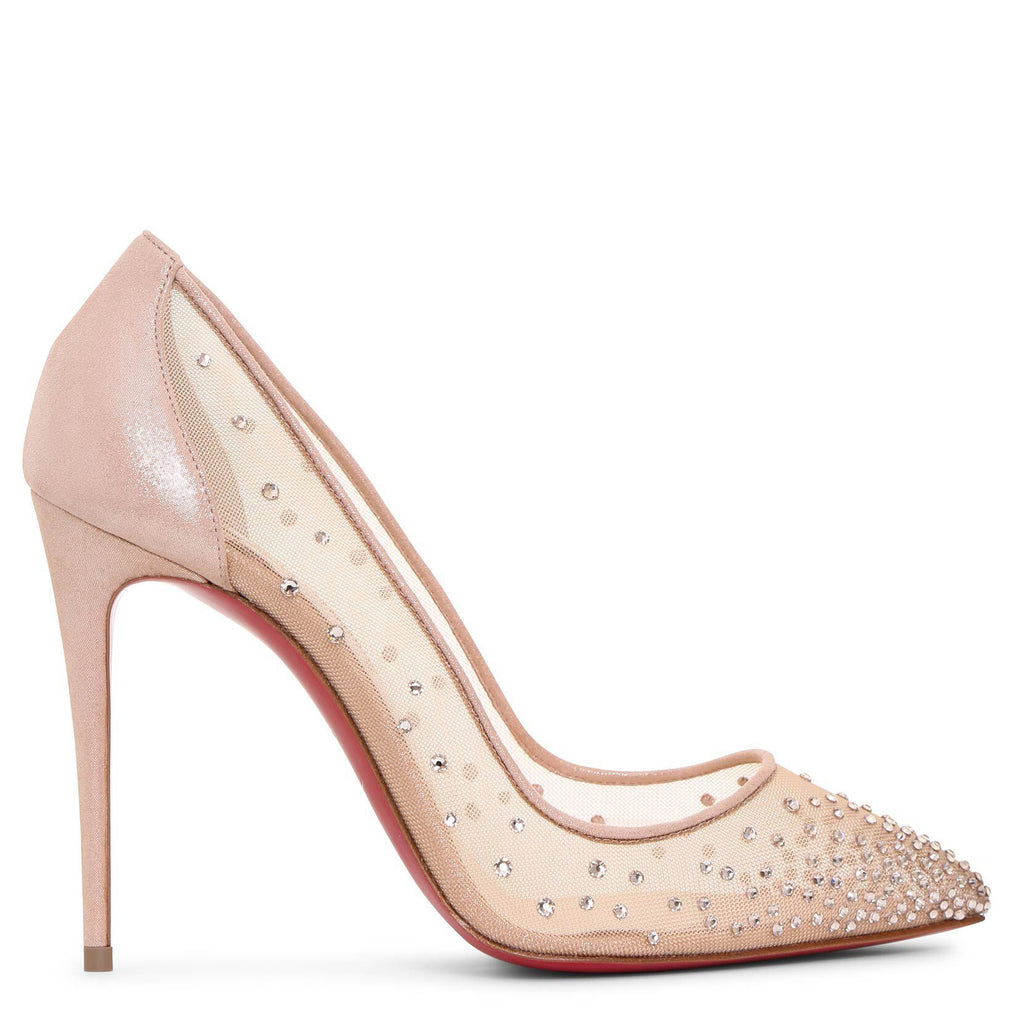 Follies Strass - 100 mm Pumps - Net, suede calf and strass - Light