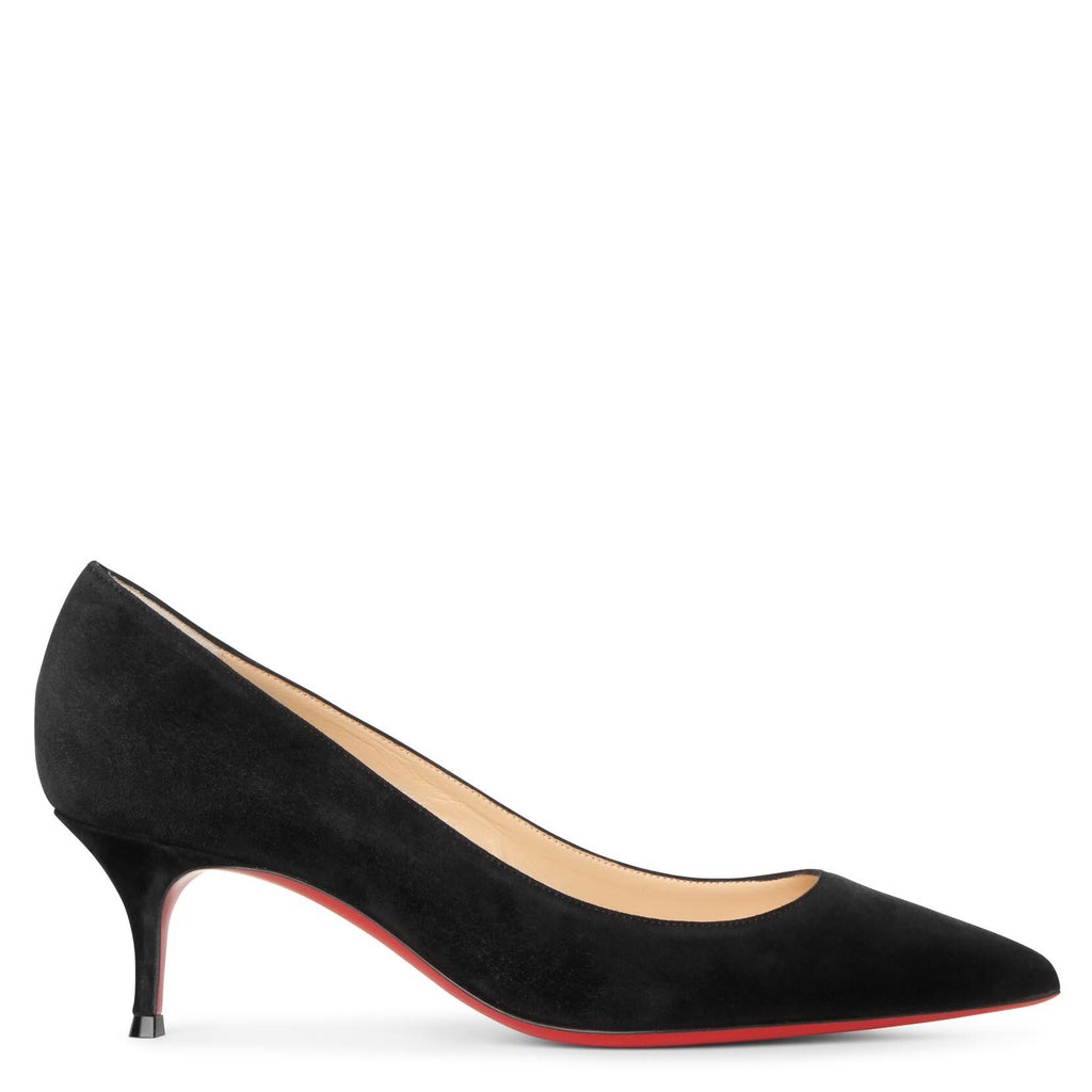 Christian Louboutin | Shoes | Christian Louboutin Black Heels With Black  Suede Dots | Poshmark