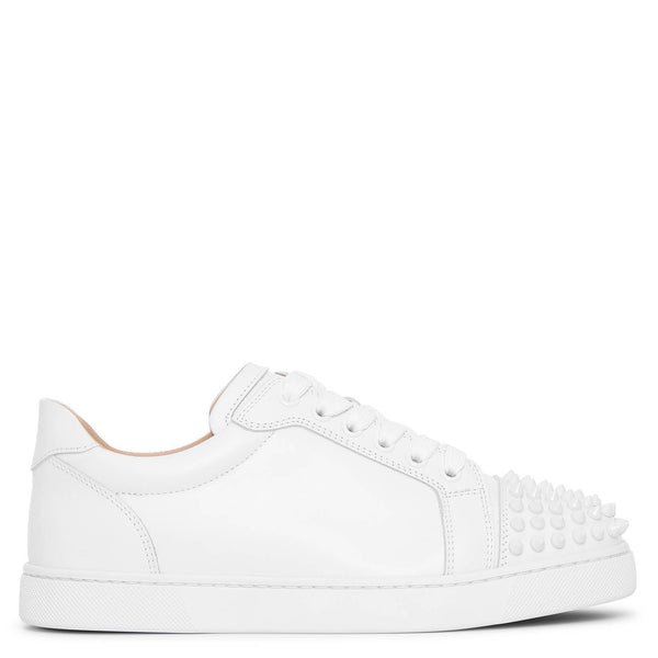 Christian Louboutin White Leather Veira Spikes Sneakers Size 39 Christian  Louboutin