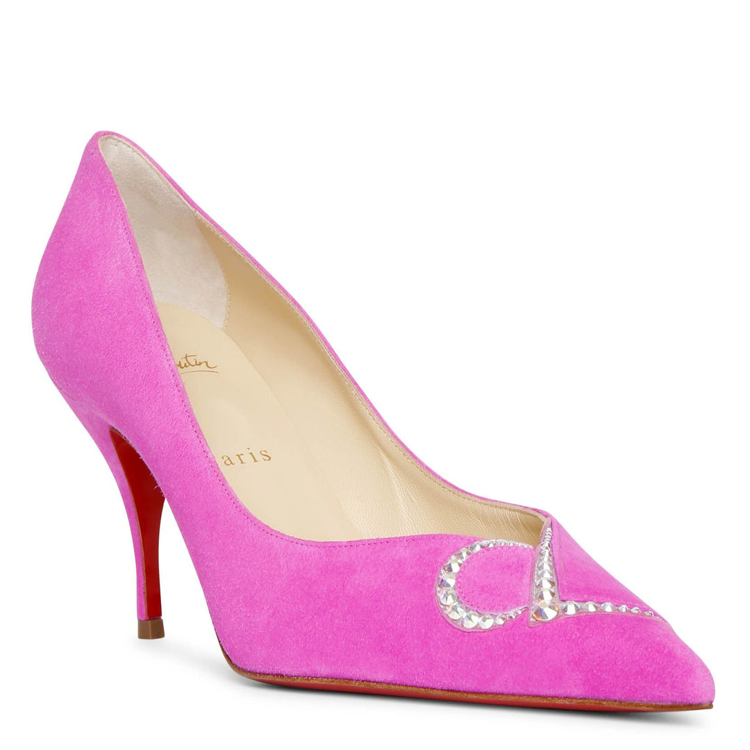 Christian Louboutin | CL Pump Strass 80 pink suede pumps