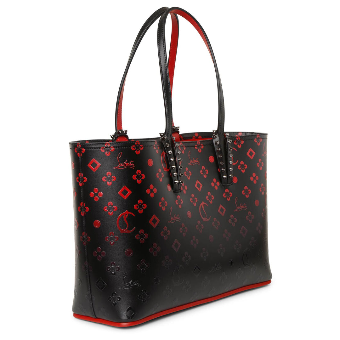 sale★クリスチャンルブタン★Cabata small soft leather bag Cabata small - Tote bag - Calf leather and spikes - Black