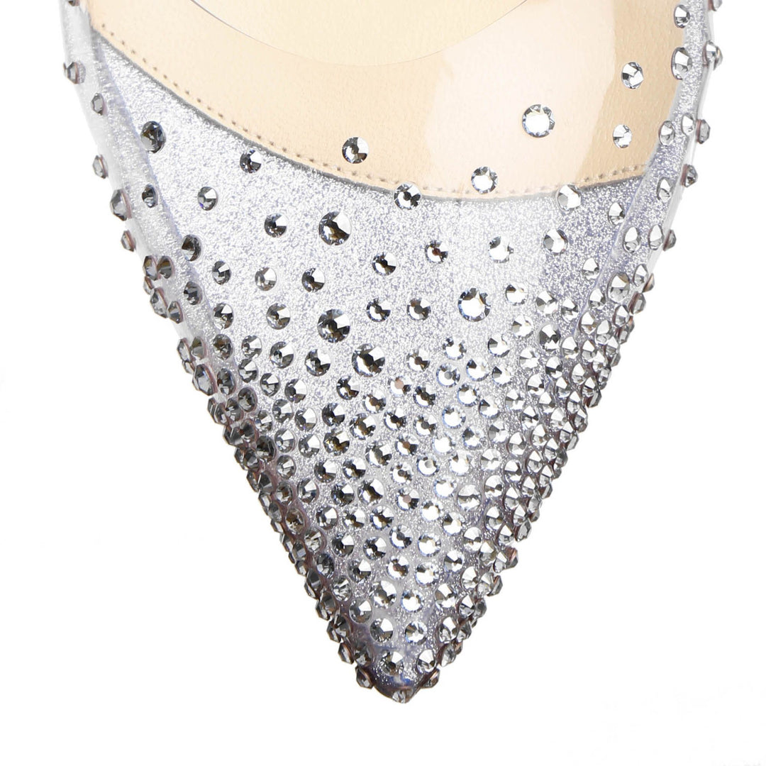 Christian Louboutin | Spikaqueen 55 PVC blue glitter pumps