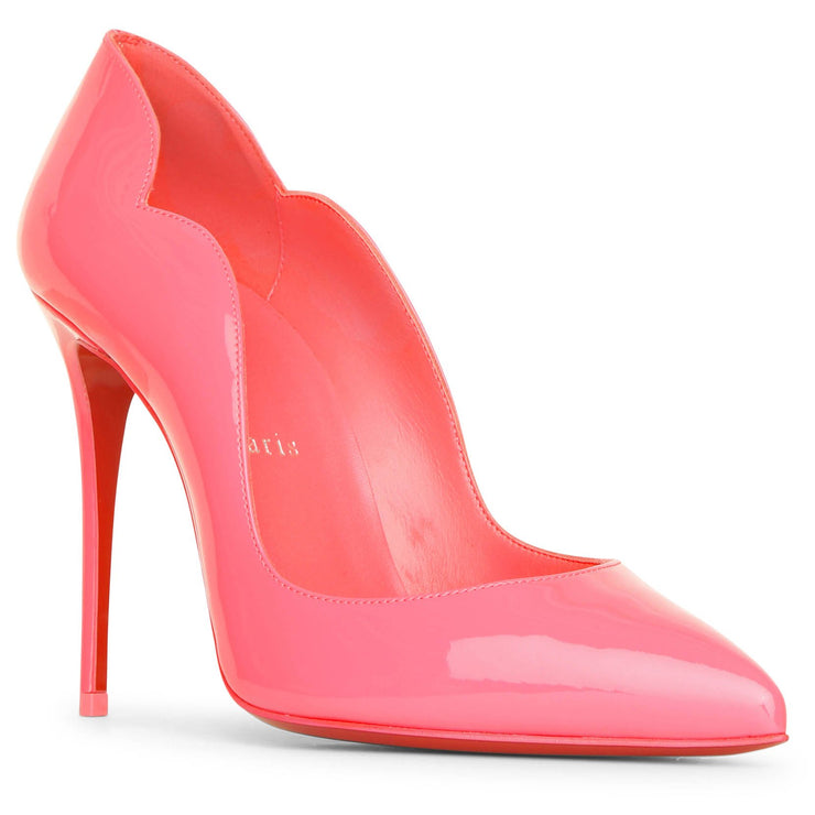 Christian Louboutin Pumps Prive Pink Peep Toe Patent Leather Shoes 38.5  Heels