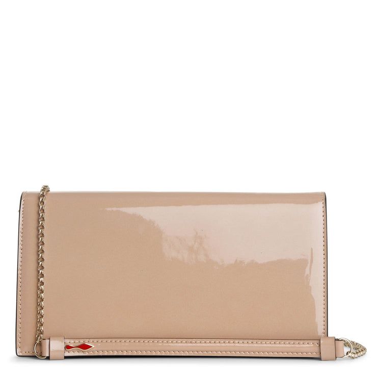 Loubi54 patent shimmer nude clutch
