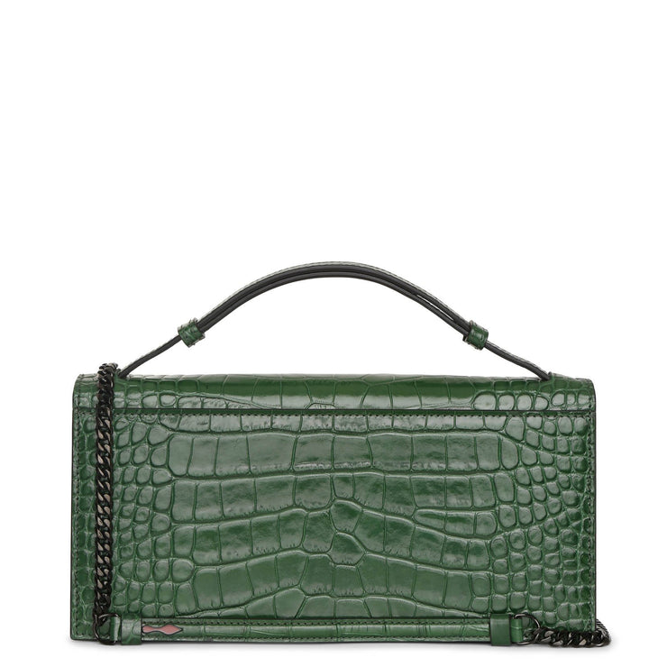 Elisa Baguette green creative leather clutch