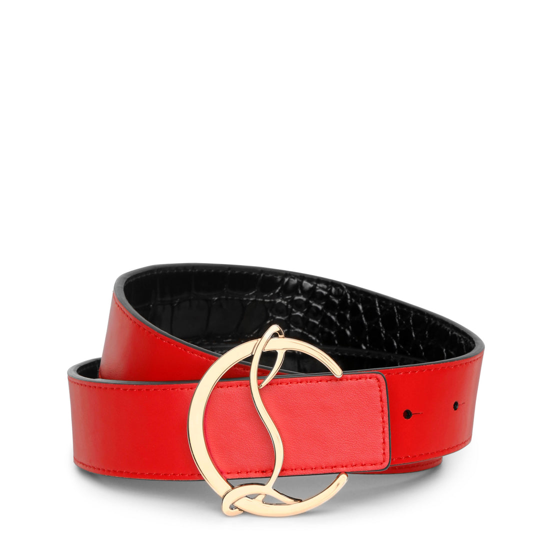 Christian Louboutin | CL logo black leather belt | Savannahs