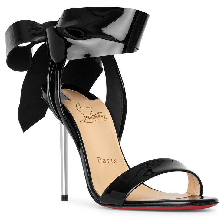 Epic Rose 100 soft patent black sandals