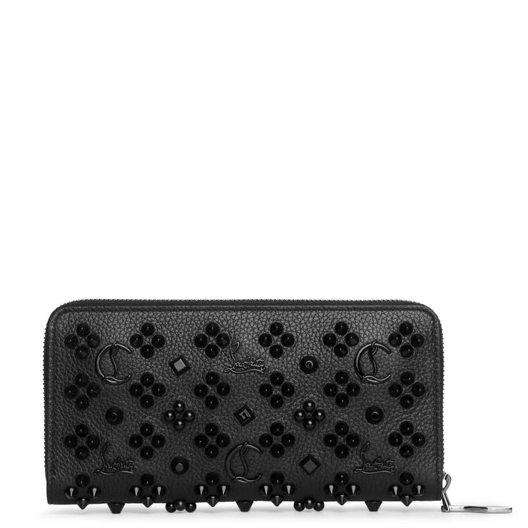CHRISTIAN LOUBOUTIN: Panettone wallet with spikes - Black