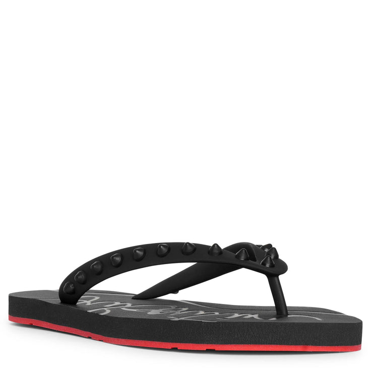 Christian Louboutin | Loubi flip donna flat black sandals | Savannahs