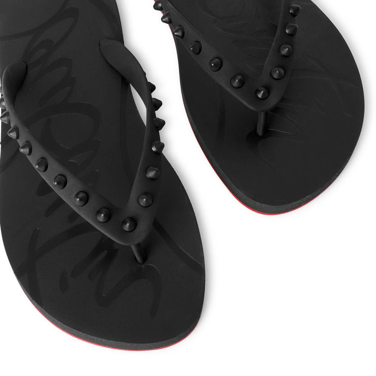 Christian Louboutin, Loubi flip donna flat black sandals