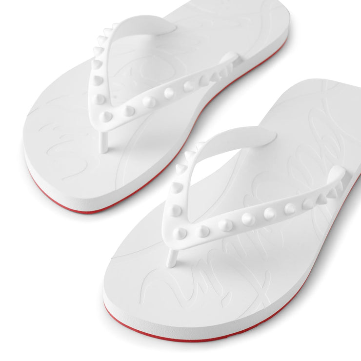 Buy Christian Louboutin White Loubi Flip Flops in Rubber for Men in