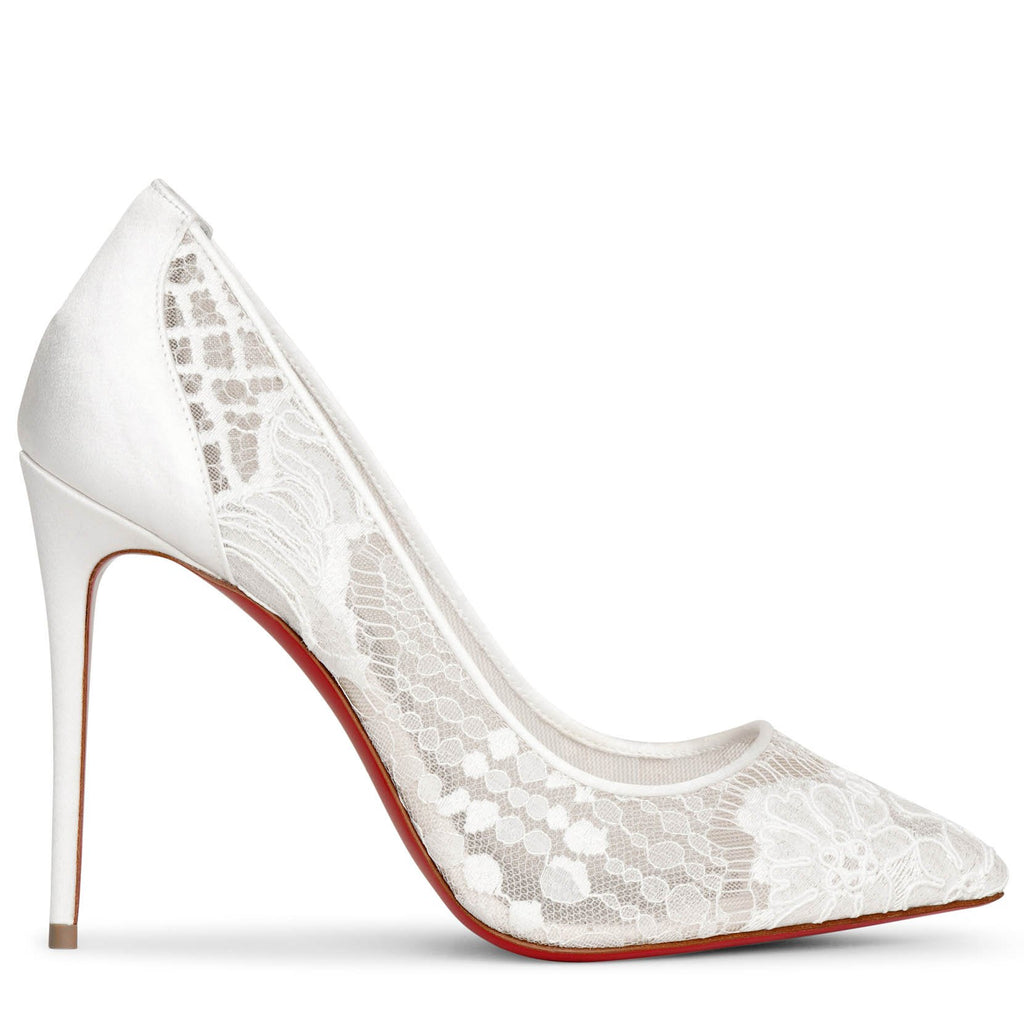 Christian Louboutin Follies Lace 100 white pumps Savannahs