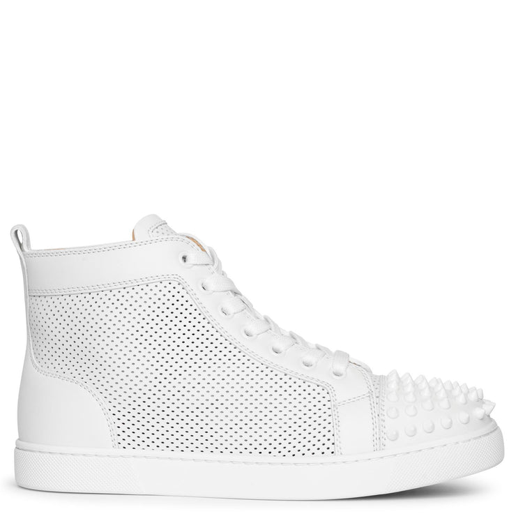Lou Spikes II Leather Sneakers in White - Christian Louboutin