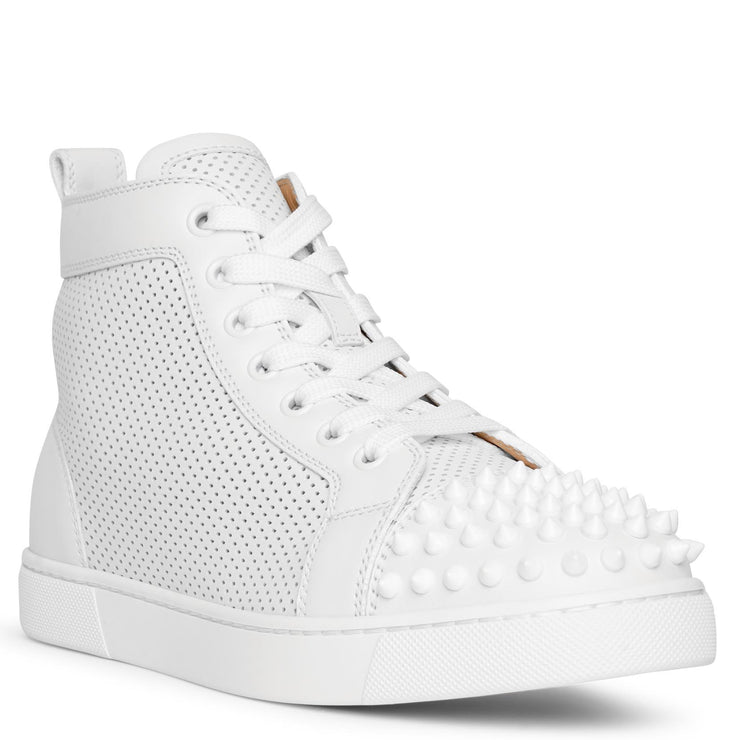 Christian Louboutin White Leather Louis Spikes High Top Sneakers Size 39.5  Christian Louboutin