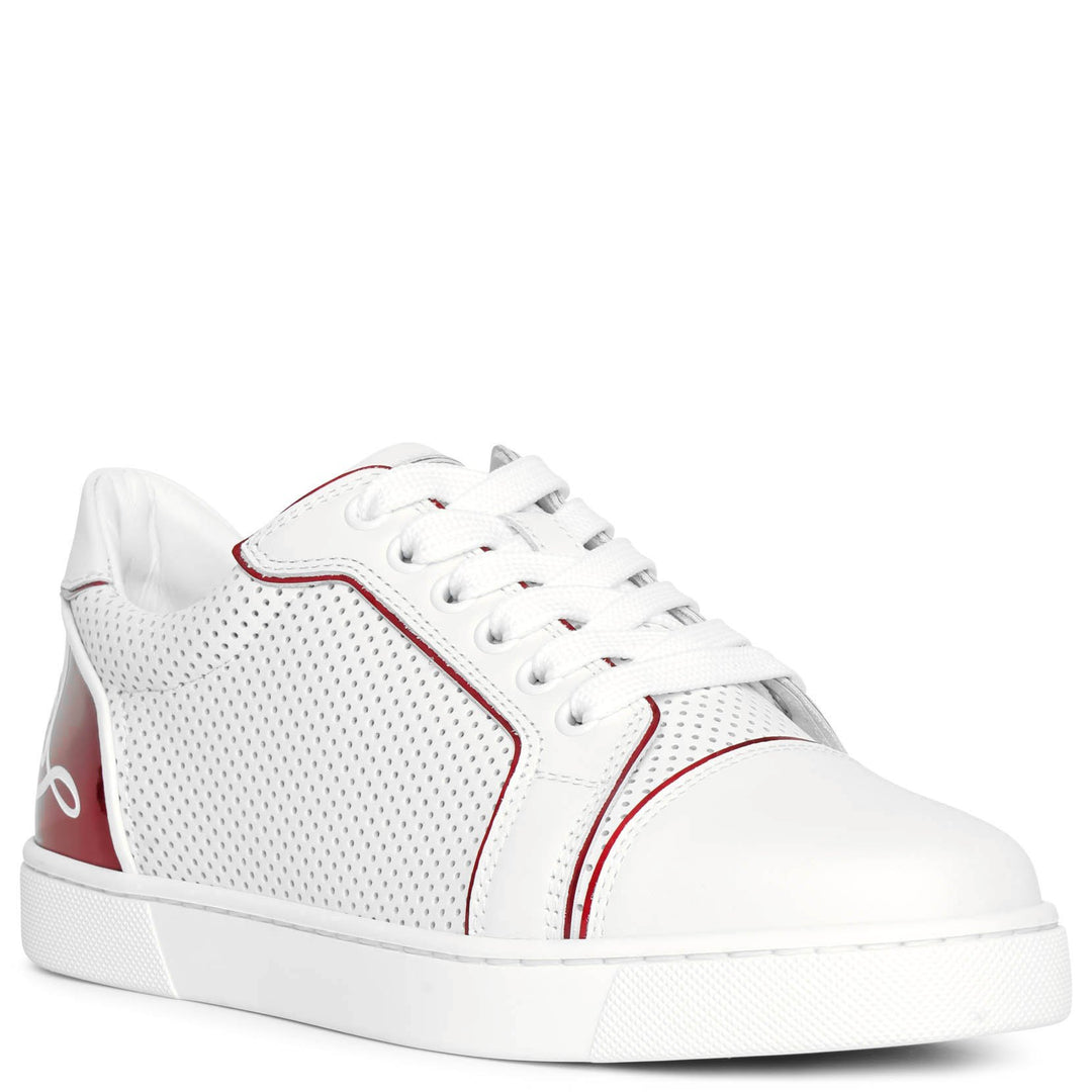 【Christian Louboutin】 Fun Vieiraレザースニーカー Fun Vieira croc-effect leather sneakers in black - Christian