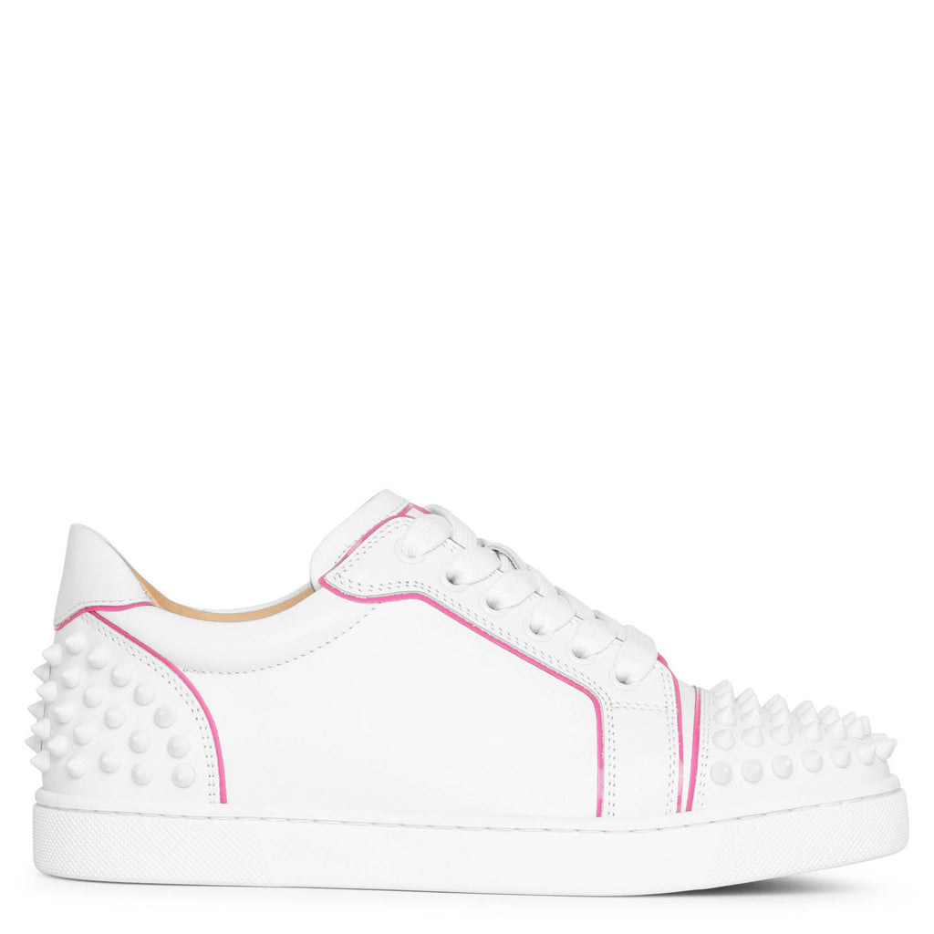 CHRISTIAN LOUBOUTIN: Viera 2 sneakers in leather with studs - Pink
