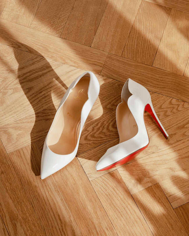 Christian Louboutin White Patent Hot Chick 100 Heels