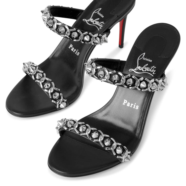 Just Chain 85 black leather sandals