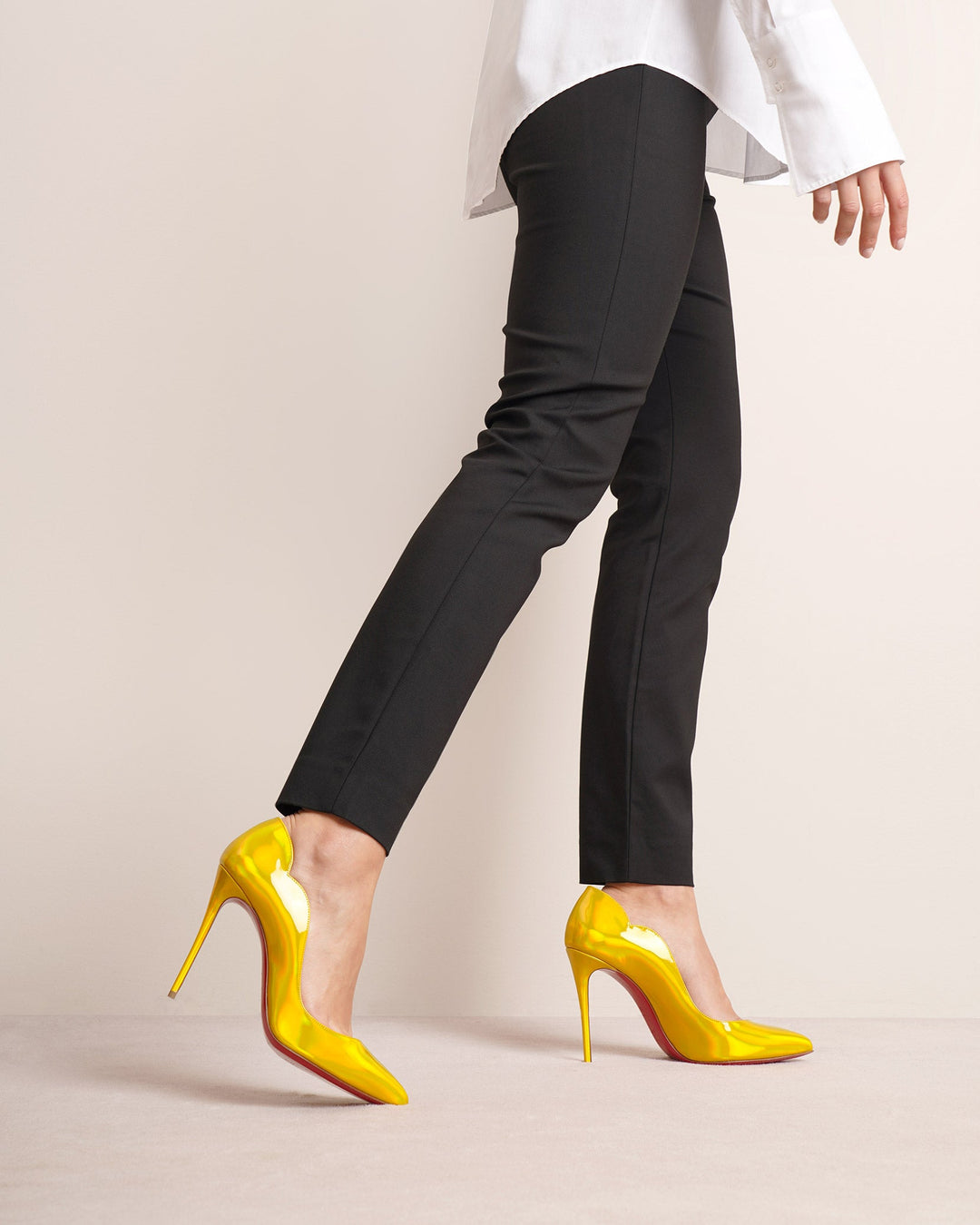 Christian Louboutin | Hot Chick 100 patent psychic yellow | Savannahs