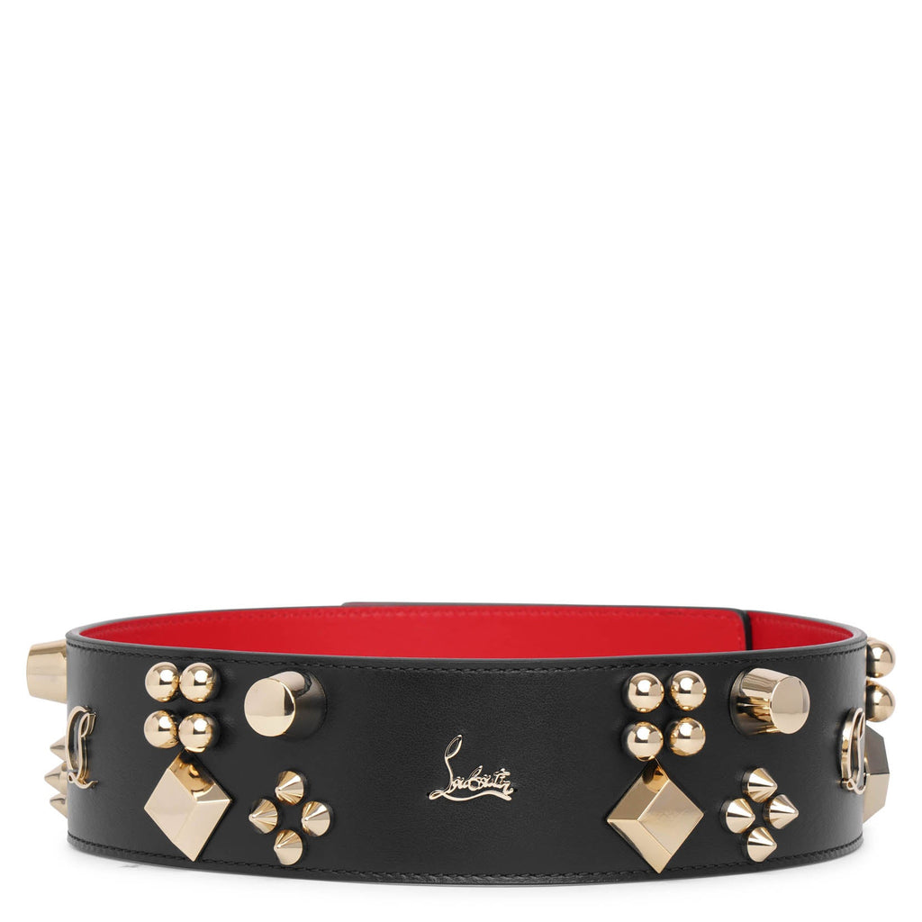 CL Logo - Belt - Perforated calf leather Loubinthesky - Black