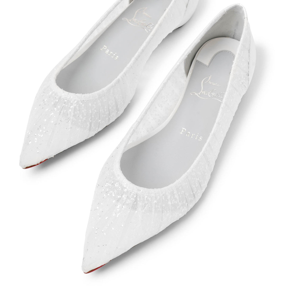 Christian Louboutin Kate draperia white ballerina flats Savannahs