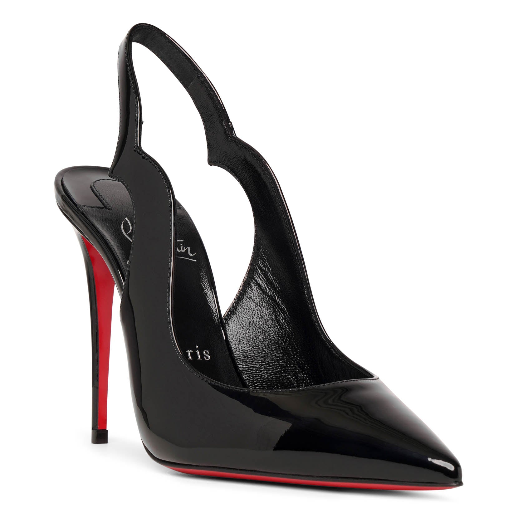 Hot Chick sling 100 black patent pumps