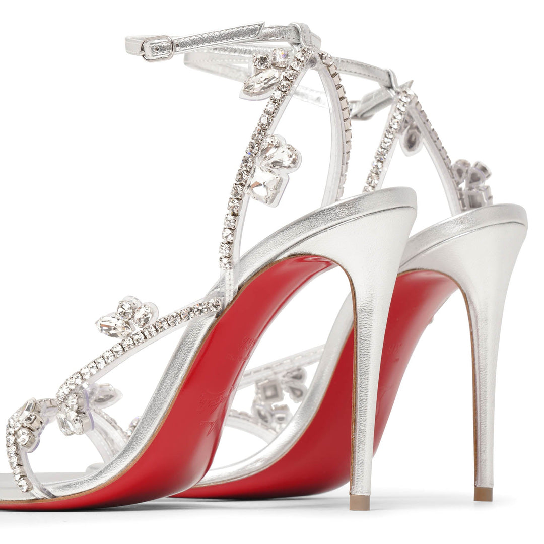 Christian Louboutin | Joli Queen 100 PVC silver sandals | Savannahs