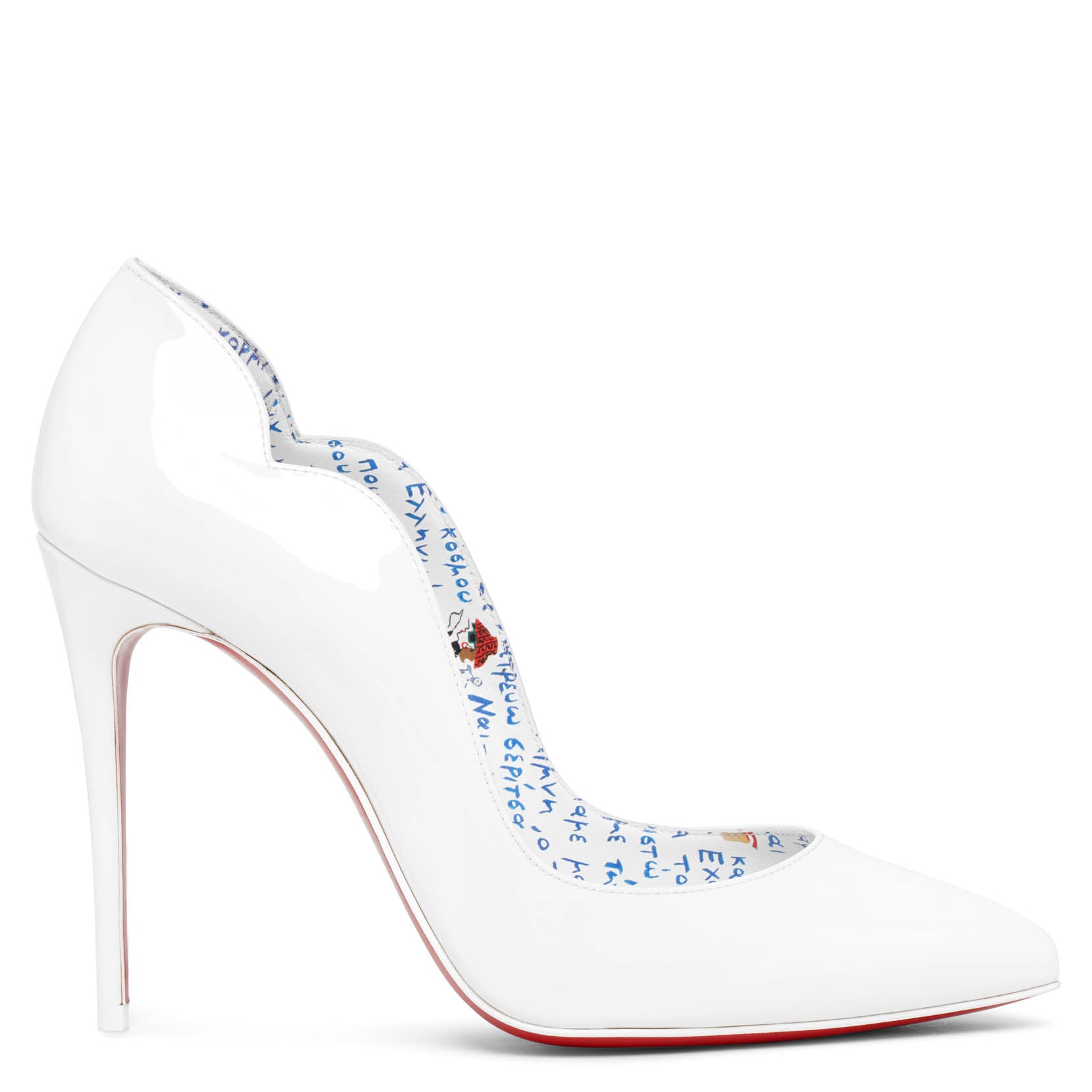 Christian Louboutin | Hot Chick 100 white patent pumps