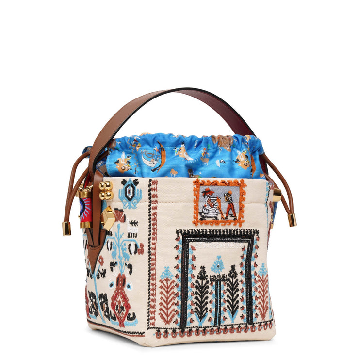 Christian Louboutin - Greekaba Embroidered Cotton-Canvas Tote Bag