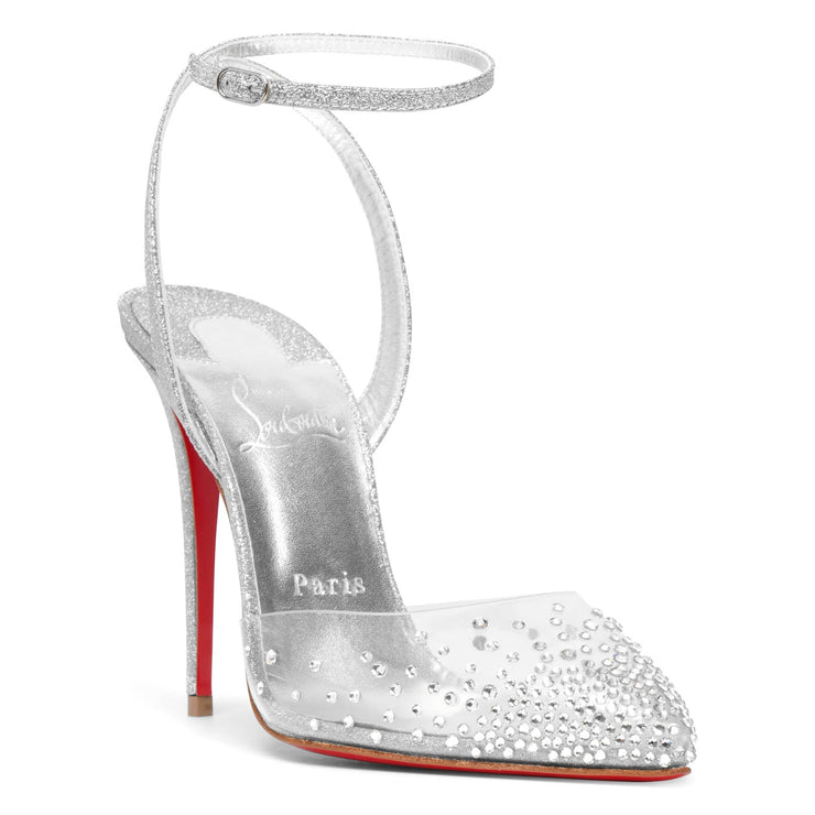 Christian Louboutin SPIKAQUEEN 100 PVC Crystal Strass Sandals