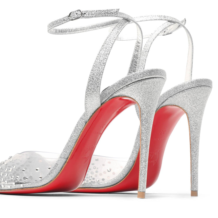 Christian Louboutin Spikaqueen Embellished Sandals 100 - Silver - 40