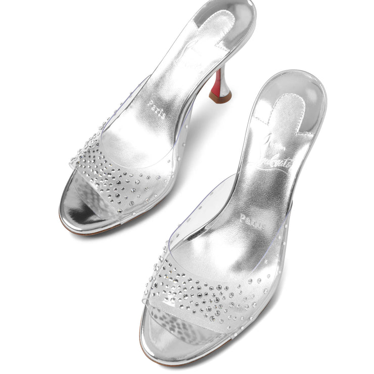 Degramule 85 silver strass mules