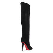 Christian Louboutin Astrilarge Botta Pika Red Sole Studded Suede Knee-High  Boots in 2023