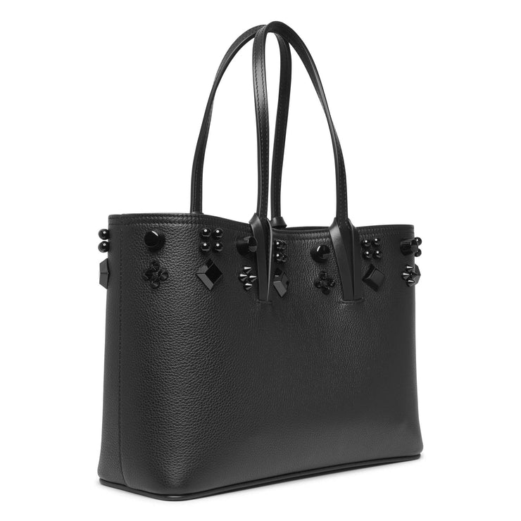 Christian Louboutin Cabata Small Tarot Patent Spiked Tote Bag In Black  Multi