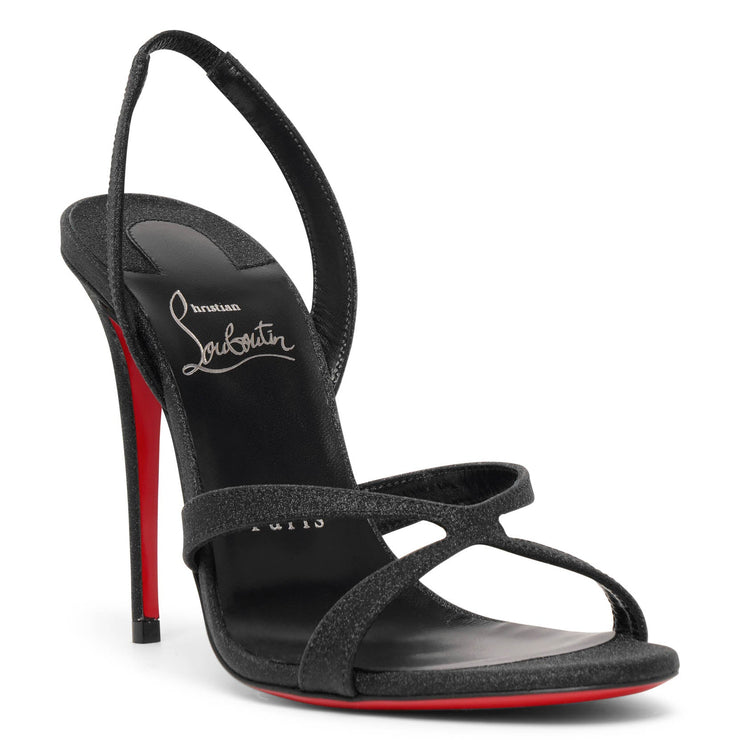 Louboutin | Emilie 100 black glitter sandals | Savannahs