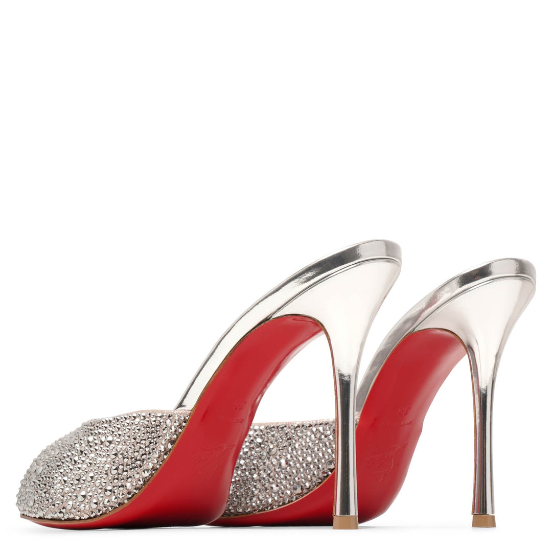 Christian Louboutin | Me Dolly 100 silver crystal mules