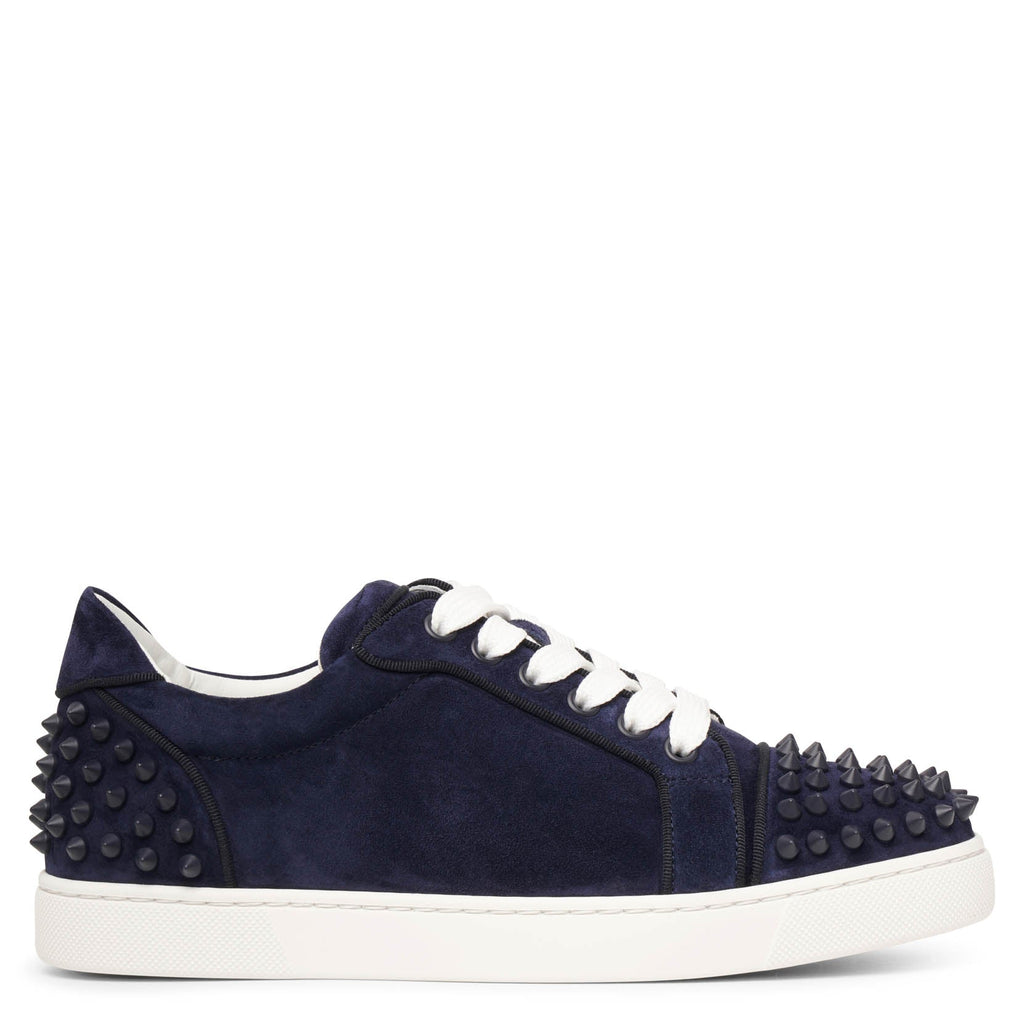 Christian Louboutin Light Blue Suede Vieira Spikes Low-Top Sneakers Size 42  Christian Louboutin