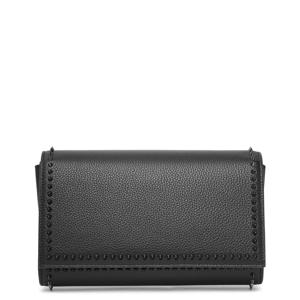 Christian Louboutin Black Genuine Leather Spikes Clutch Bag with