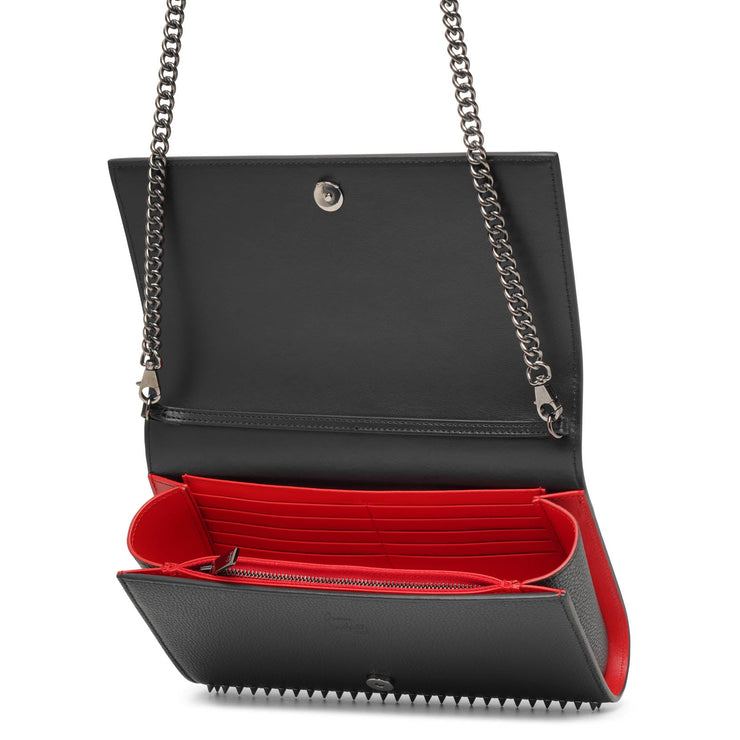 Christian Louboutin Black Leather Spiked Paloma Clutch