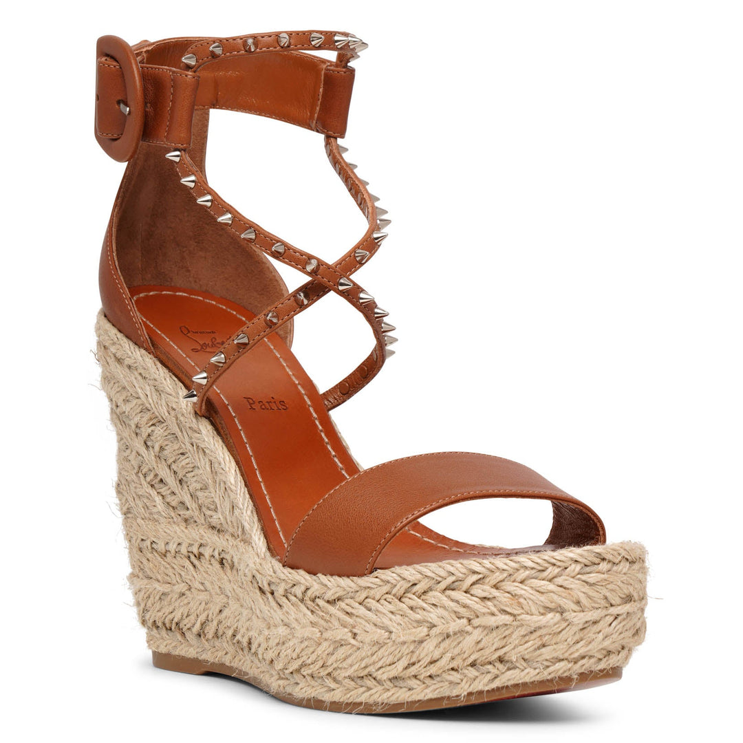 『美品』ルブタン Chocazeppa Spikes Espadrille Chocazeppa Spikes 120 espadrille wedges in neutrals