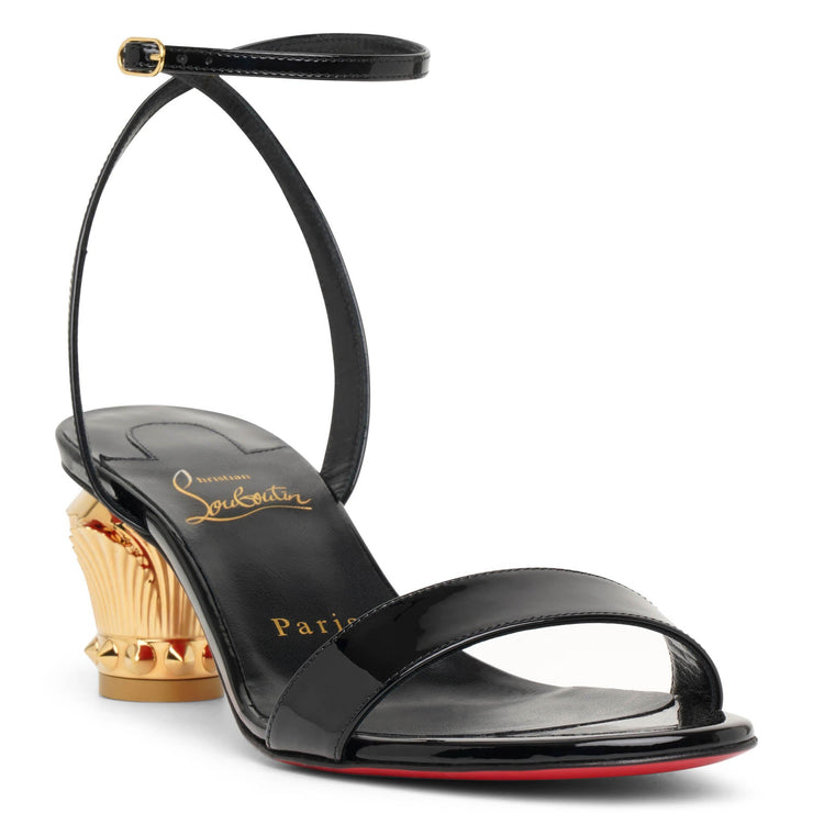 Christian Louboutin Lip Queen Patent Red Sole Sandals in Black