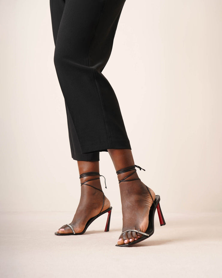 Christian Louboutin Black Kate Strass Heels 85mm Size 34