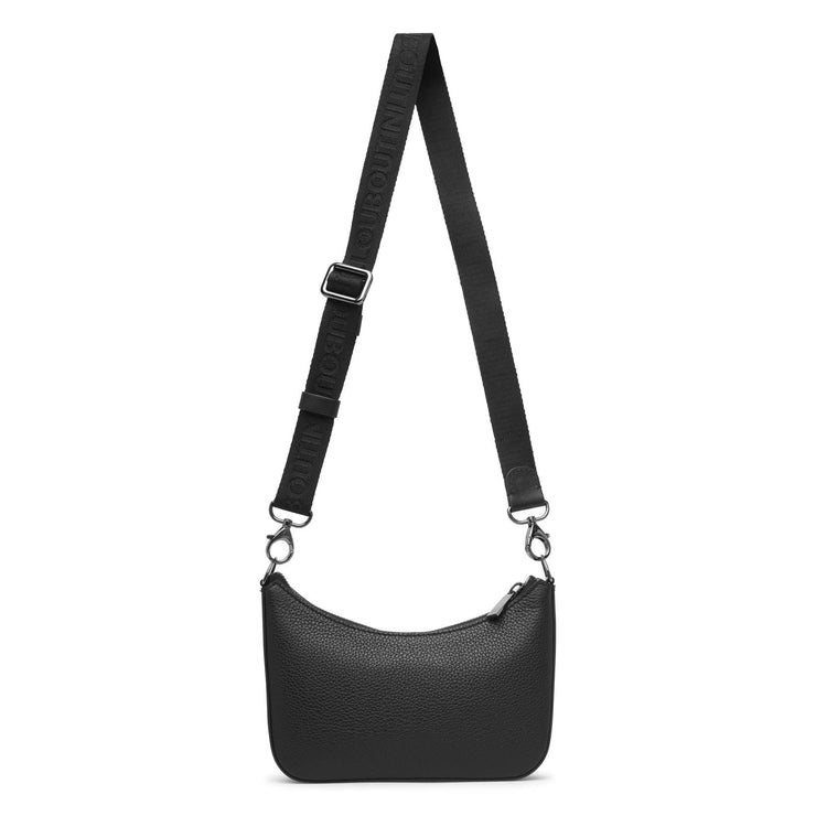 CHRISTIAN LOUBOUTIN Calfskin Large Loubila Chain Shoulder Bag Black 1250203