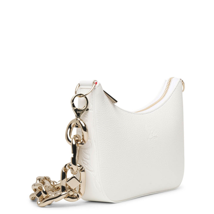 Loubila Chain Mini Leather Shoulder Bag in White - Christian Louboutin