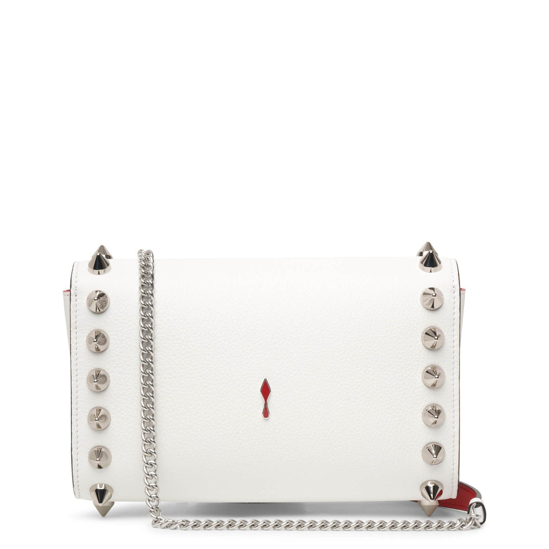 Christian Louboutin | Paloma maxi spikes white clutch