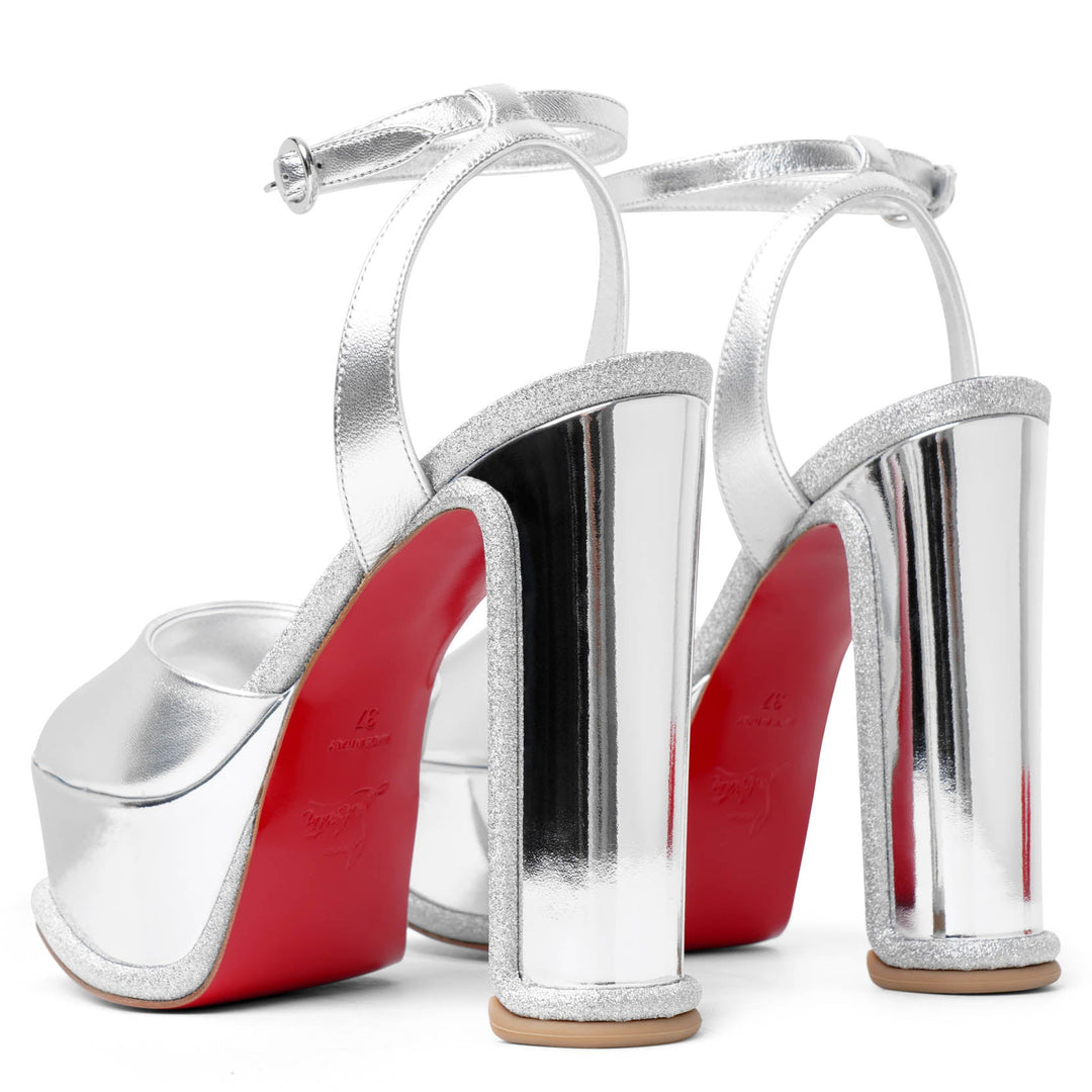 Christian Louboutin | Amali Alta 130 silver leather sandals