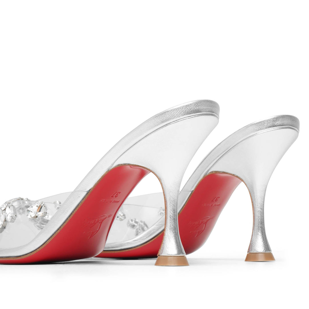 Christian Louboutin | Degraqueen 85 pvc silver leather mules Christian Louboutin | Degraqueen 85 pvc silver leather mules