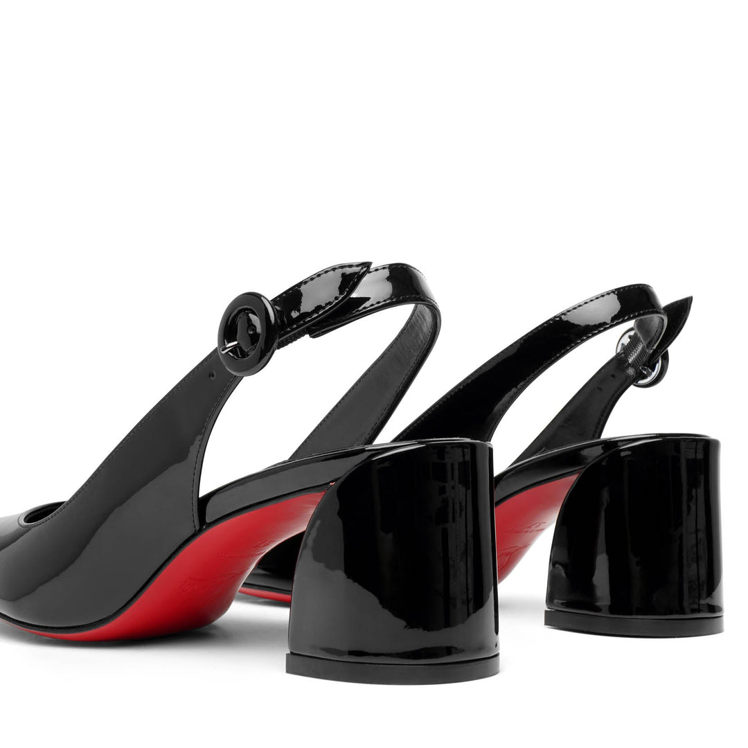 【Christian Louboutin】 So Jane patentレザースリングバックパ So Jane patent leather slingback pumps in white - Christian