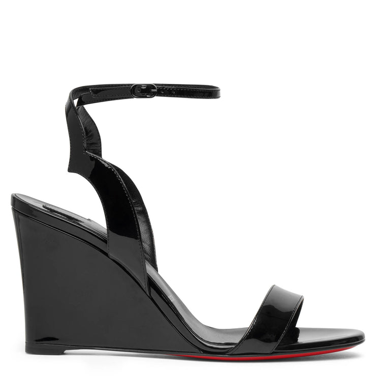 Christian Louboutin | Zeppa Chick 85 black patent wedge sandals 