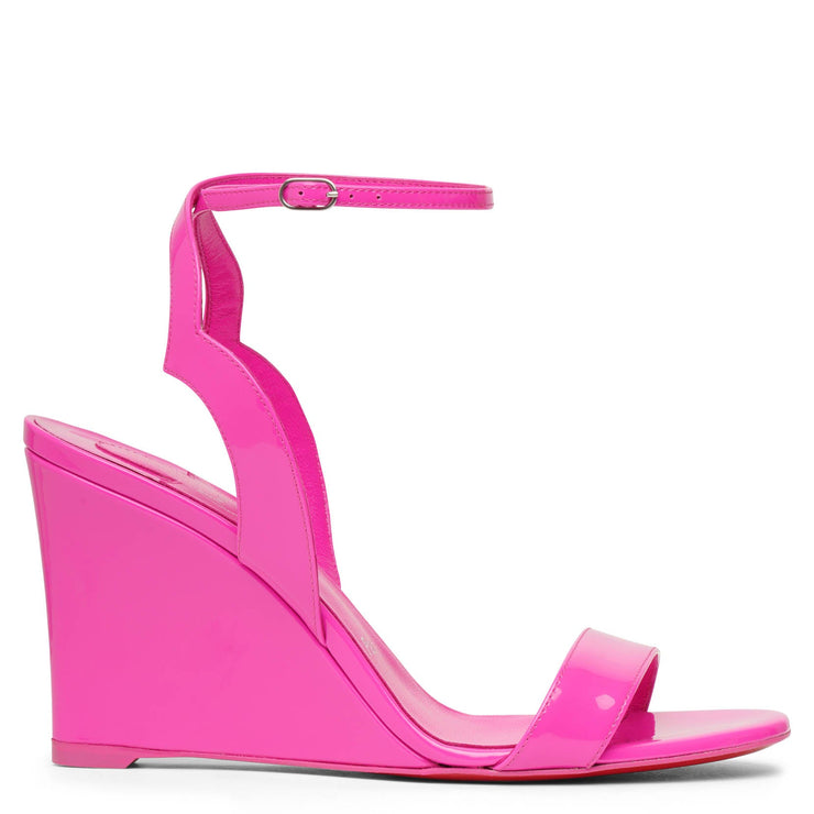 Pink Patent Sandal-Strap Heels 